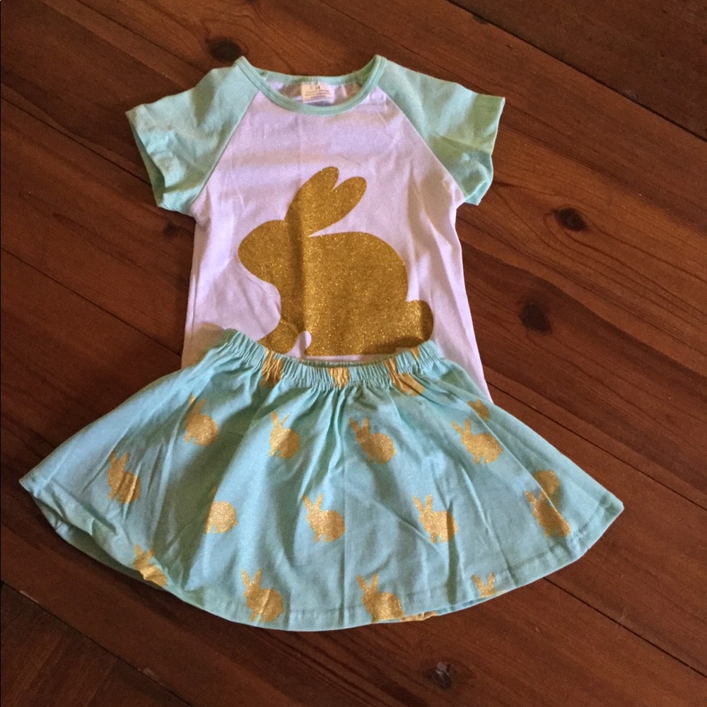 2pc Glitter Bunny outfit